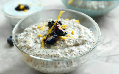 Glass,Bowl,With,Delicious,Chia,Seed,Pudding,On,Table Glass,Bowl,With,Delicious,Chia,Seed,Pudding,On,Table
